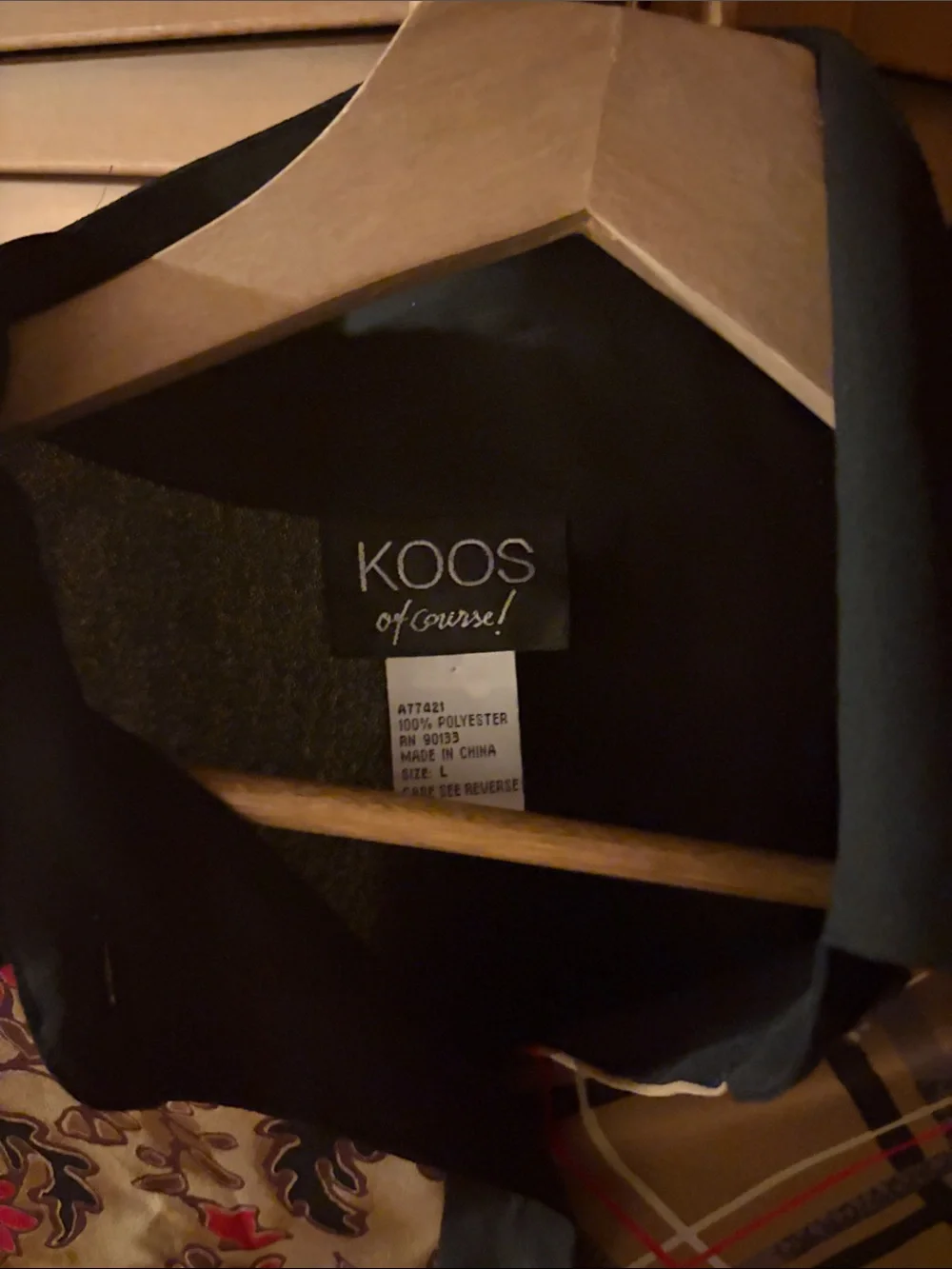 Koos Button-Down Mixed Print Shirt in Beige and Black - Picture 2 of 2